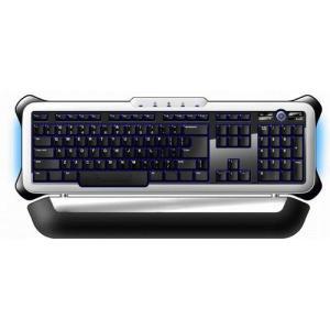 Chicony KUP-0603, PC Gamers Keyboard + Game Pad Palmrest, Blue LED backlit with Bright Dim Off