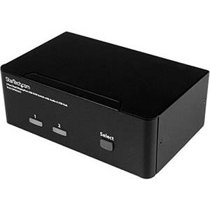 StarTech.com 2-Port DisplayPort KVM Switch - Dual-Monitor - 4K 60 - with Audio & USB Peripheral Support - DP 1.2 - USB Hub (SV231DPDDUA2) - KVM / audio / USB switch - 2 ports
