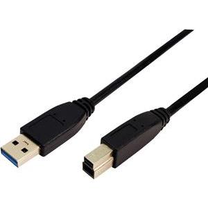 USB 3.0 kabel A->B M/M 2,0 m, dvostruko oklopljen, crni