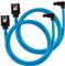 CORSAIR Premium sleeved SATA cable with 90° connector 2-pack - Blue