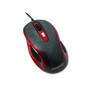 Miš Prestigio PJ-MSO1 Wired Mouse (3D Sub-Laser, 6btn, USB, Carbon/Red) Retail, 1-pk