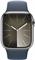 Apple Watch 9 GPS+Cellular 41mm stalowy srebrna | Sztormowy Błękit pasek sportowy M/L