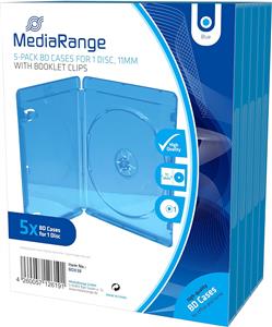 MediaRange BD Case for 1 disc, 11mm, blue, Pack 5