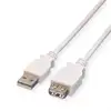USB kabel 0,8m, AM - AF, Roline, bijeli