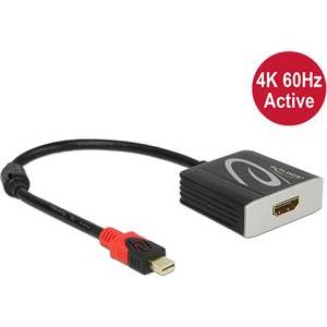 Adapter DELOCK, mini DisplayPort (M) na HDMI (Ž), 4K 60Hz, aktivni, crni, 27,5cm