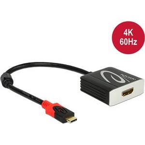 Adapter DELOCK, USB Type-C (M) na HDMI (Ž), DP Alt način rada, 4K 60Hz, crni, 27,5cm