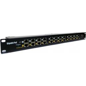 MaxLink Gigabit 12-port passive POE injector panel - shielded