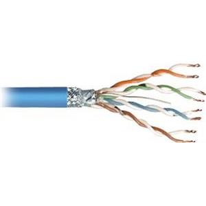 Transmedia SFTP-Cable, Stranded Wire, CAT5e. blue, on spool, 100 m