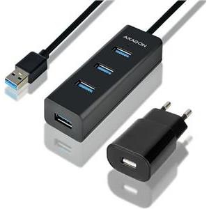 AXAGON HUE-S2BP 4x USB3.0 Hub 1.2m kabel,MicroUSB Charging+Adapter