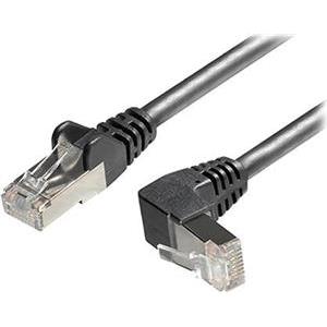 Transmedia Cat6A SFTP Patch Cable, RJ45 plug angled up, 1m