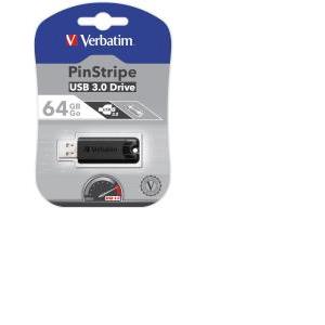 Verbatim USB3.0 Store'n'Go PinStripe 64GB, crni