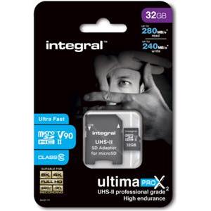 Integral 32GB microSDHC 280-240MB / s UHS-II V90 + SD adapter