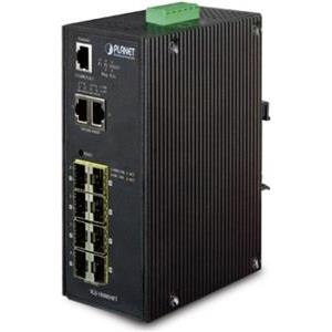 Planet Industrial 10-Port (8x 100 1000 SFP slots 2x RJ45 GbE) Managed Switch (-40~75C)