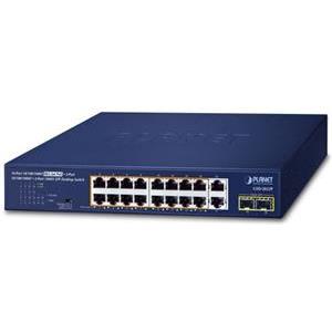 Planet 16-Port 10 100 1000T 802.3at PoE 2-Port 10 100 1000T 2-Port 1000X SFP Desktop Rackmount Switch