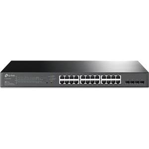 TP-Link JetStream 24-port Gigabit L2 PoE+ Smart preklopnik (Switch), 24×10/100/1000M RJ45 port, 4×Gbit SFP, 802.3at/af, 19