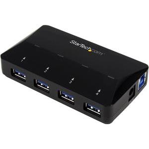 StarTech.com 4-Port USB 3.0 Hub plus Dedicated Charging Port - 1 x 2.4A Port - Desktop USB Hub and Fast-Charging Station (ST53004U1C) - USB peripheral sharing switch - 4 ports