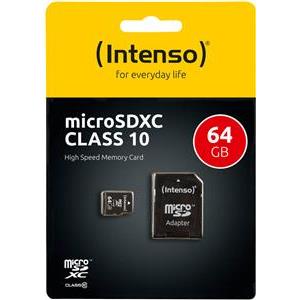 64GB Intenso MicroSDXC 20MB/s +Adapter