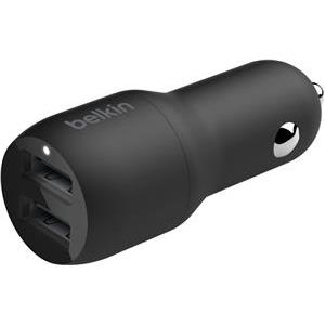 Auto punjač BELKIN, 2 x USB 2.0, Boost charge 24W, crni