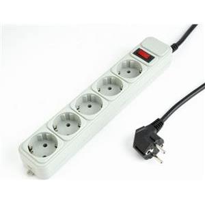 Gembird Surge protector, 5 sockets, 1,8m, white