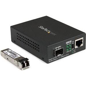 StarTech.com Multimode (MM) LC Fiber Media Converter for 10/100/1000 Network - 550m - Gigabit Ethernet - 850nm - with SFP Transceiver (MCM1110MMLC) - fiber media converter - 10Mb LAN, 100Mb LAN, GigE