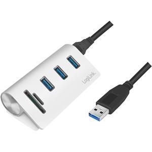 LogiLink USB 3.0 3-Port Hub with Card Reader - hub - 3 ports