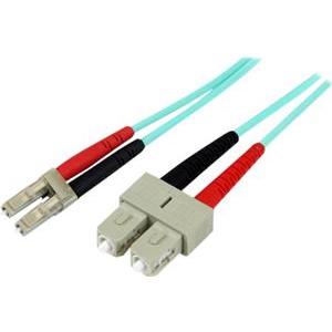 StarTech.com 2m Fiber Optic Cable - 10 Gb Aqua - Multimode Duplex 50/125 - LSZH - LC/SC - OM3 - LC to SC Fiber Patch Cable (A50FBLCSC2) - patch cable - 2 m - aqua