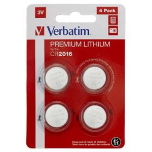 Baterije Verbatim #49531, litijske, CR2016 3V, 4pack