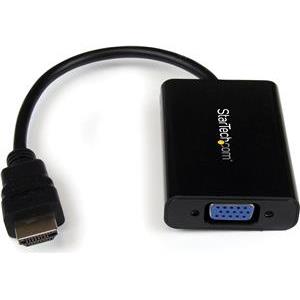 StarTech.com HDMI to VGA Video Adapter Converter with Audio for Desktop PC / Laptop / Ultrabook - 1920x1080 - video interface converter - HDMI / VGA / audio - 25 cm