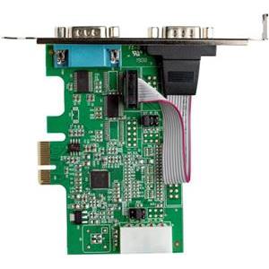 2-port PCI Express RS232 Serial Adapter Card, PCIe RS232 Serial Host Controller Card, PCIe to Dual Serial DB9 COM Port Card, 16950 UART, Expansion Card, Windows, macOS, Linux - Full/Low-P