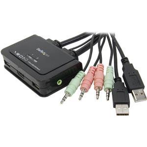 StarTech.com 2 Port USB HDMI Cable KVM Switch with Audio and Remote Switch - USB Powered KVM with HDMI - Dual Port HDMI KVM Switch (SV211HDUA) - KVM / audio switch - 2 ports