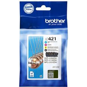 Brother LC421 Value Pack - 4-pack - black, yellow, cyan, magenta - original - ink cartridge