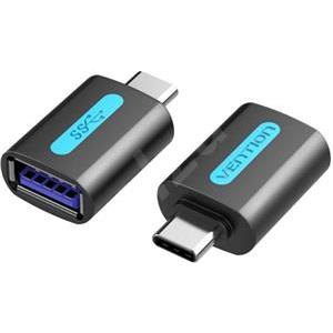 Vention USB-C Male to USB 3.0 Female OTG Adapter Black PVC Type