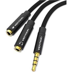 Vention 3.5mm Male to 2*3.5mm Female Stereo Splitter Cable 0.3M Black