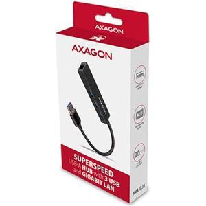 USB HUB AXAGON HMA-CR3A 3x USB-A + Gigabit LAN, 20cm