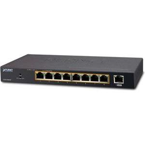 Planet 8-Port Gigabit HP 802.3at PoE 1-Port Gigabit Desktop Switch