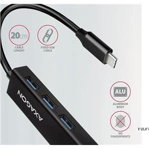 USB HUB AXAGON HMC-GL3A 3x USB-C + Gigabit LAN, 20cm