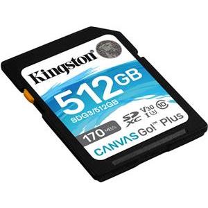 Kingston SDXC Canvas Go Plus 512GB 170R C10 UHS-I U3 V30