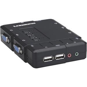 Manhattan Przełącznik KVM 4/1 USB (z audio)