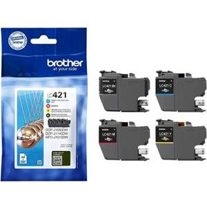 Brother LC-421VAL Ink Cartridge - Pack of 4 - Black, Cyan, Magenta, Yellow