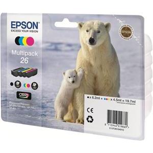 Epson 26 Multipack - 4-pack - black, yellow, cyan, magenta - original - ink cartridge