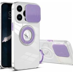 MM TPU IPHONE 13 PRO 6.1 CLEAR CAM AND RING, 2mm purple