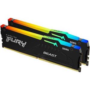 Kingston FURY Beast RGB - DDR5 - kit - 32 GB: 2 x 16 GB - DIMM 288-pin - 5200 MHz / PC5-41600 - unbuffered