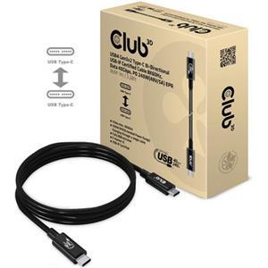 Cable USB-C to USB-C Club 3D CAC-1576, USB4, Bi-directional, 40Gbps, 8K@60Hz, PD 240W, 1m