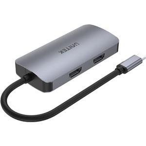 Unitek Hub USB-C 1xUSB 3.1 Gen1 VGA 2xHDMI PD MST