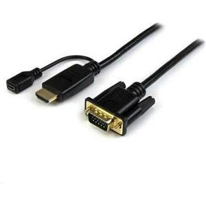 StarTech.com HDMI to VGA Cable – 6ft 2m - 1080p – Active Conversion – HDMI to VGA Adapter Cable for Your VGA Monitor / Display (HD2VGAMM6) - video converter - black