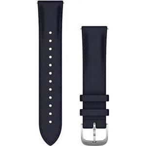 Zamjenski remen Garmin 20mm - Navy Blue Leather (srebrna kopča)