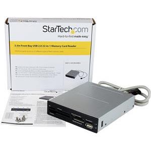 StarTech.com 3.5in Front Bay 22-in-1 USB 2.0 Internal Multi Media Memory Card Reader with Simultaneous Access - CF/SD/MMC/MS/xD - Black (35FCREADBK3) - card reader - USB 2.0