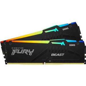 Kingston FURY Beast RGB - DDR5 - kit - 16 GB: 2 x 8 GB - DIMM 288-pin - 6000 MHz / PC5-48000 - unbuffered