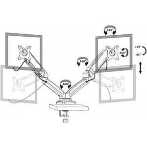Port nosač 2 monitora do 32’’, do 2x8kg,VESA, crni