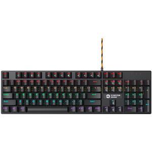 CANYON Canyon Deimos GK-4, Wired black Mechanical keyboard With colorful lighting system104PCS rainbow backlight LED,also can custmized backlight,1.8M braided cable length,rubber feet,English layout d